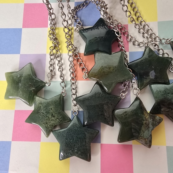 Moss Agate Crystal Star Tea Strainer - Picture 3 of 4